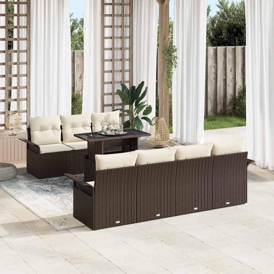 VidaXL Ensemble de canapé de jardin poly rattan  