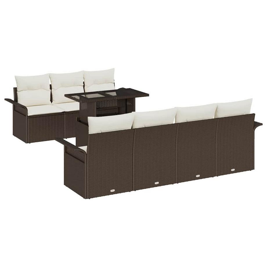 Ensemble de canapé de jardin poly rattan