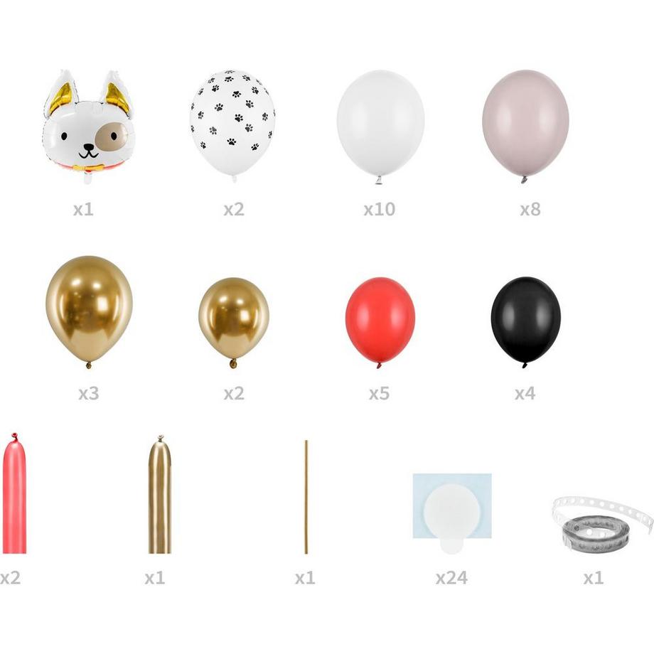 PartyDeco  Luftballon Hund, 13-teilig 