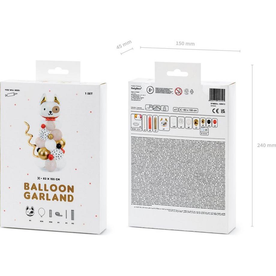 PartyDeco  Luftballon Hund, 13-teilig 