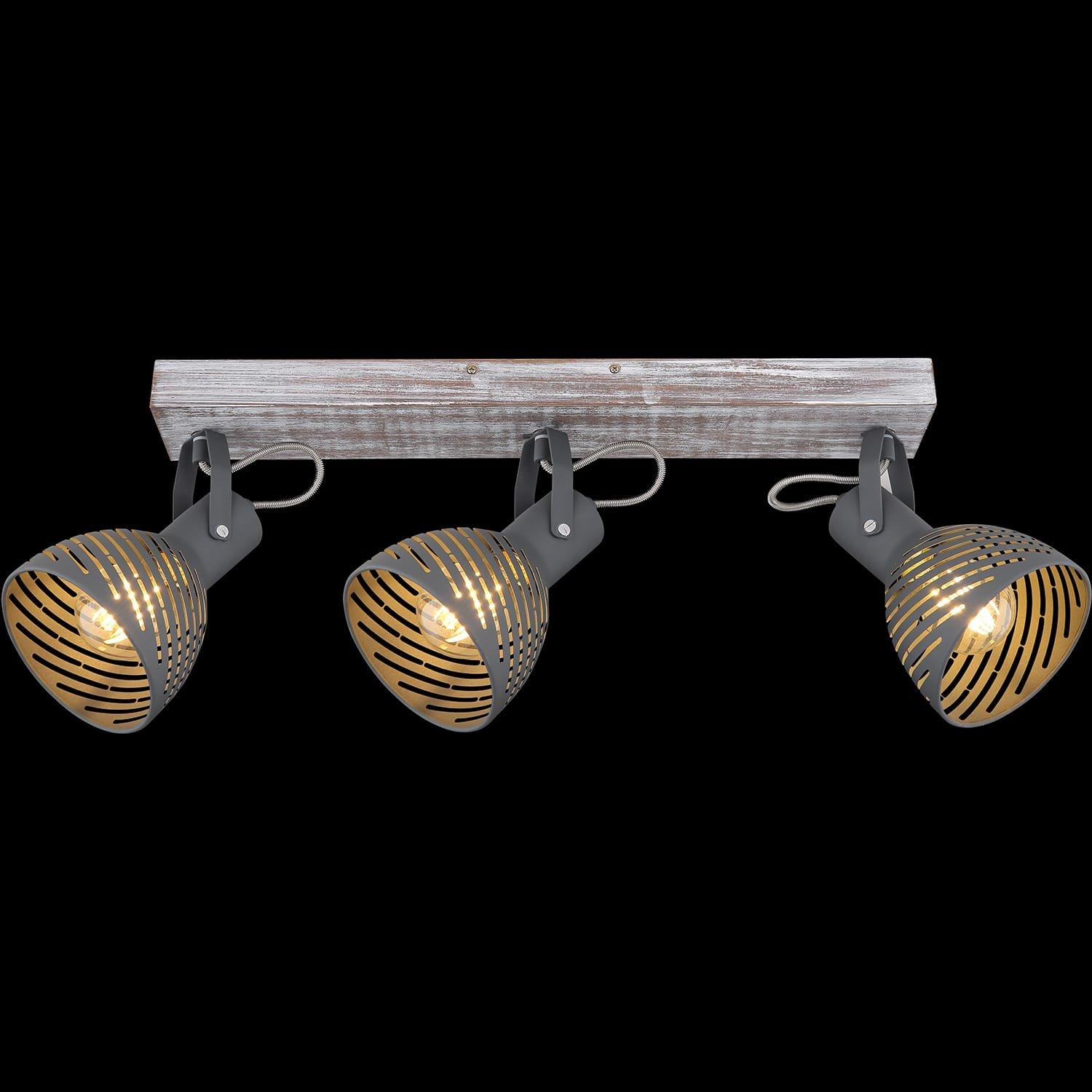 mutoni Spot Mori bois antique blanchi 3xE27  