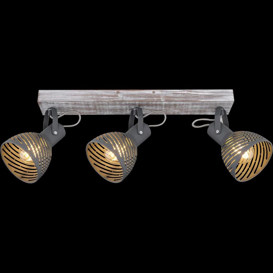 mutoni Strahler Mori Holz antik weiss getüncht 3xE27  