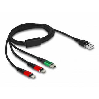 DeLock  86821 cavo USB 1 m USB 2.0 USB A USB C/Lightning Nero, Verde, Rosso 