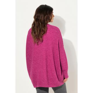 Ulla Popken  Cardigan coupe ouverte, laine mélangée, silhouette en O (Egg-Shape) 