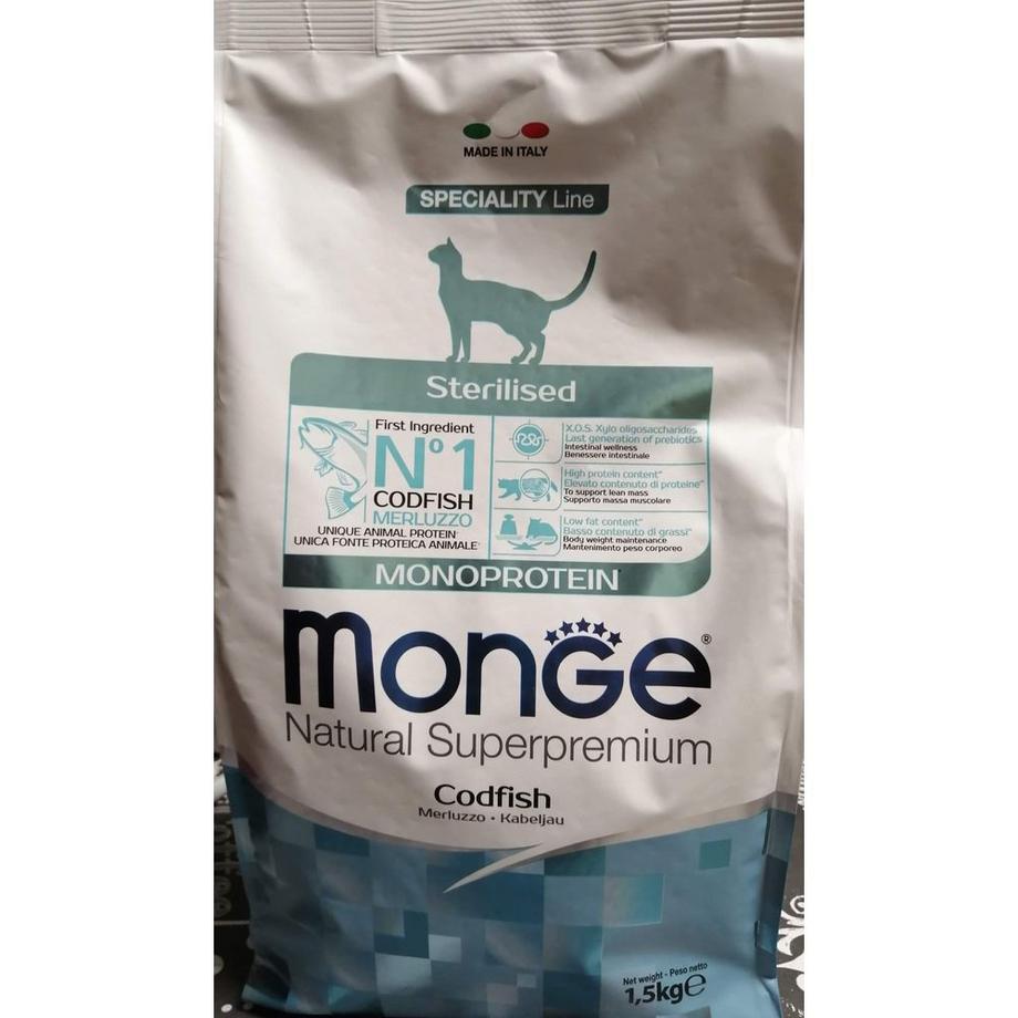 Monge  Cat Sterilised Codfish 1,5kg 