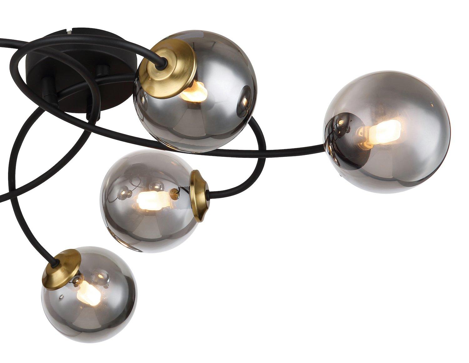 mutoni Plafonnier Jorge métal noir mat 6xG9  