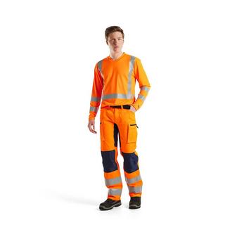 Blaklader Langarmshirt Hohe Sichtbarkeit V-Ausschnitt UV-Schutz Geruchshemmend  