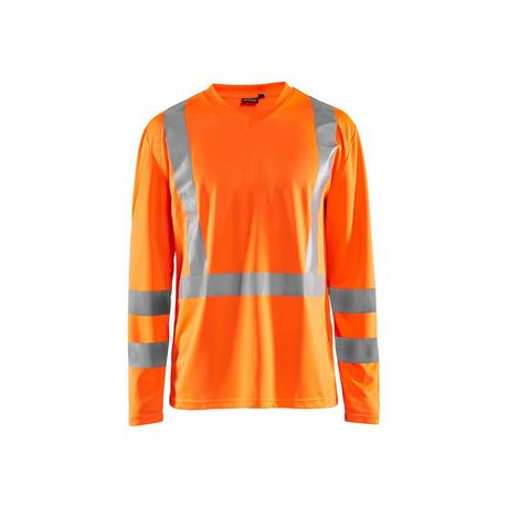 Blaklader Langarmshirt Hohe Sichtbarkeit V-Ausschnitt UV-Schutz Geruchshemmend  