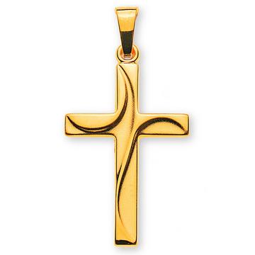 Pendentif croix en or jaune 750, 29x14mm