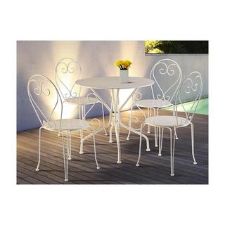 Vente-unique Table de jardin en métal façon fer forgé GUERMANTES  