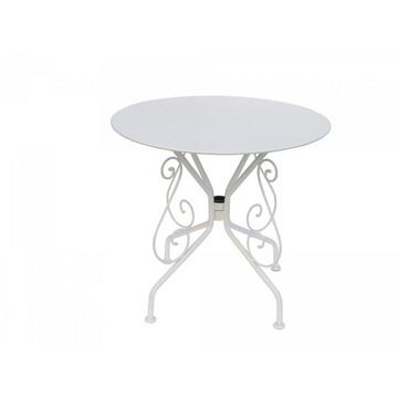 Tavolo da giardino in metallo effetto ferro battuto Bianco GUERMANTES
