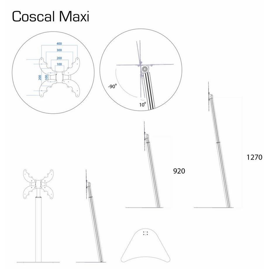 VCM Universal TV Fernseh Ständer Standfuß Fernsehständer Alu höhenverstellbar Coscal  