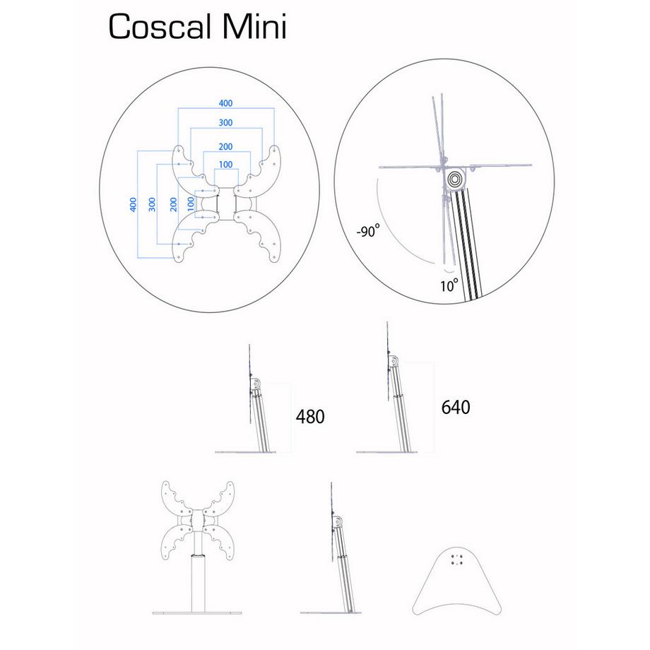 VCM Universal TV Fernseh Ständer Standfuß Fernsehständer Alu höhenverstellbar Coscal  