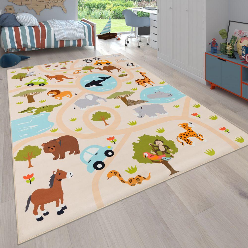 Paco Home 1a tapis de chambre pour enfants avec des animaux  