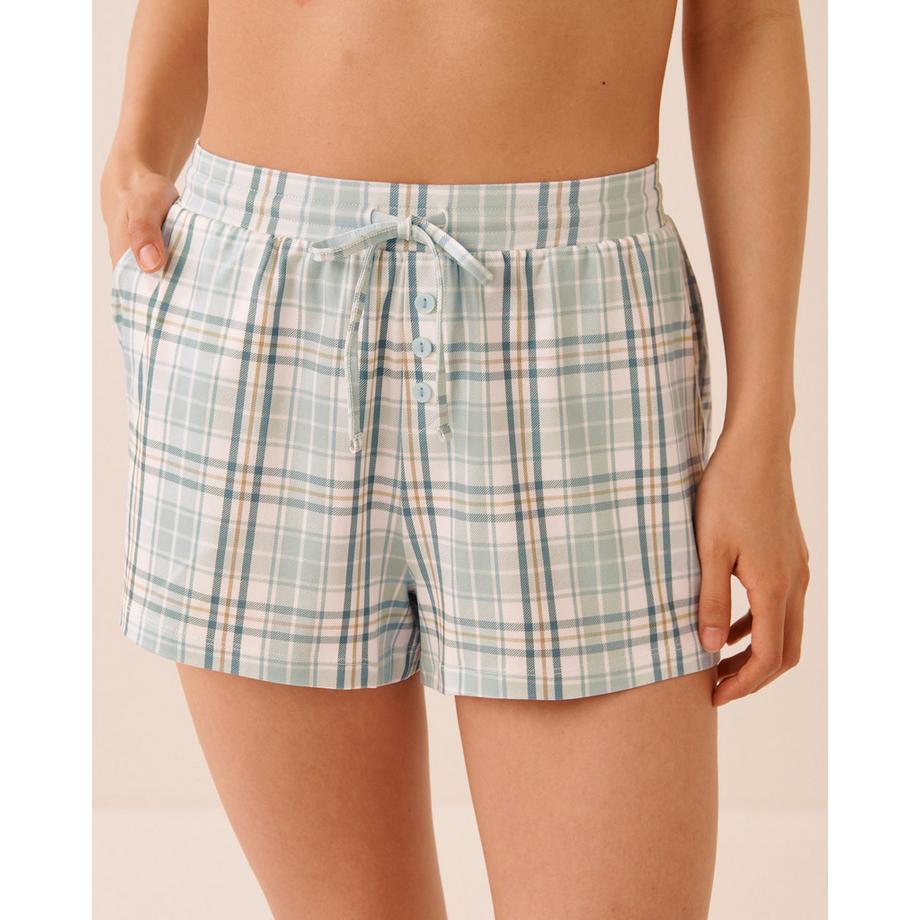 Ultraweiche Pyjama-Shorts mitem Karomuster