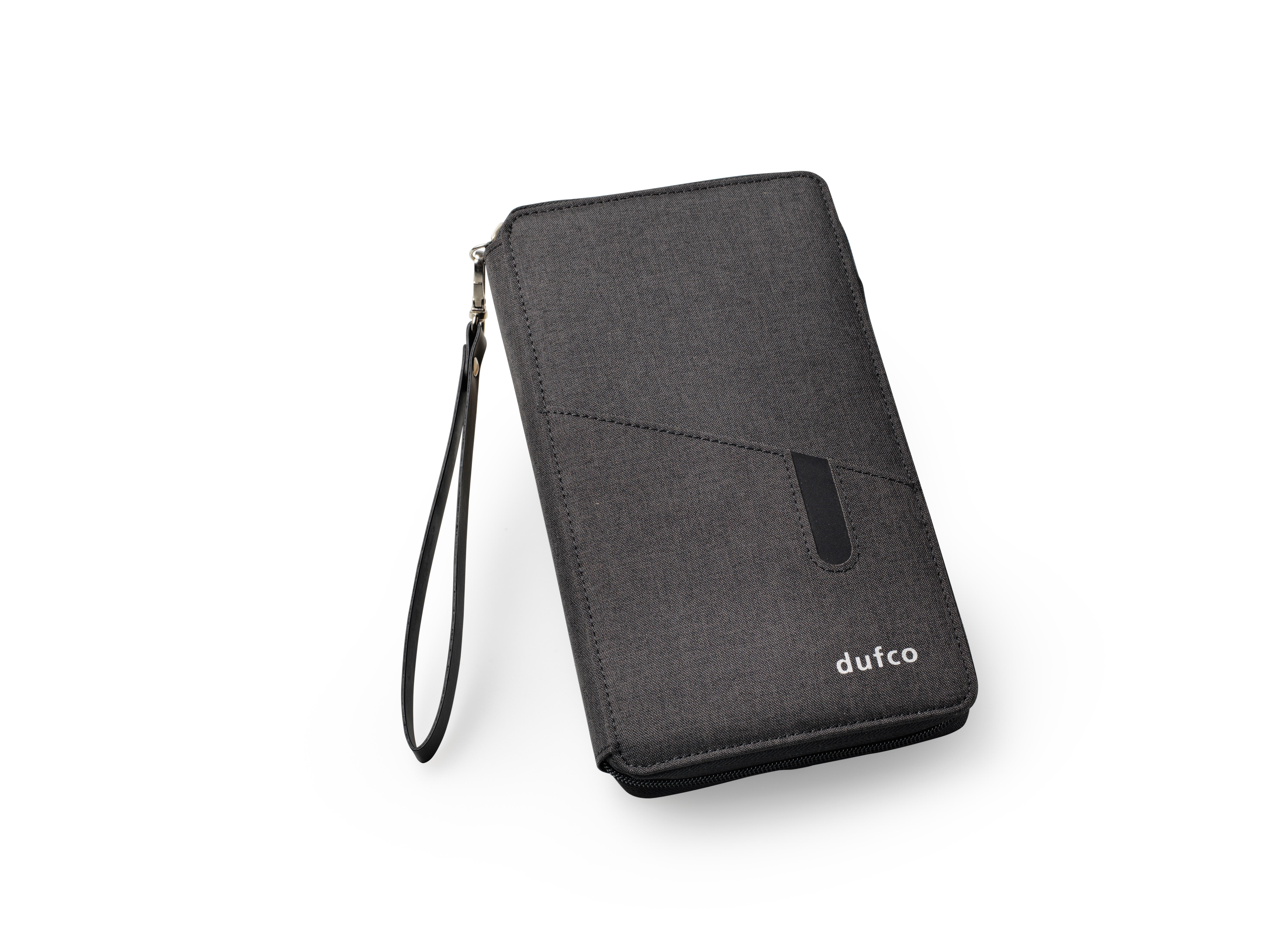 dufco by styro Reisemappe mit Powerbank 4000 mAh "Smart Organizers", anthrazit mit dufco Logo, 14x24.2x2.8cm  