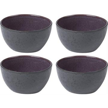Schale 14cm schwarz/violett 4 Stk., 14cm Durchmesser, Stoneware