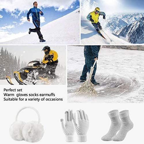 Only-bags.store Set 5-in-1 Berretto Sciarpa Guanti Lavorato a Maglia  