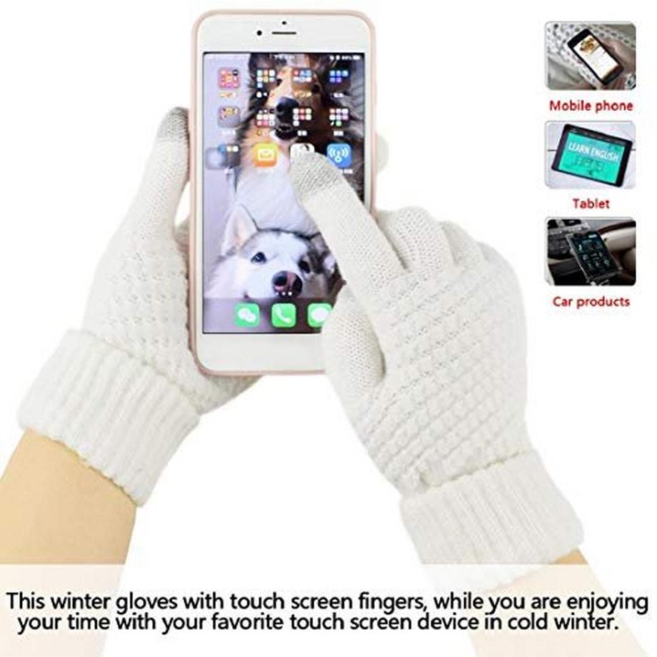 Only-bags.store Ensemble tricoté 5-en-1 bonnet écharpe gants  