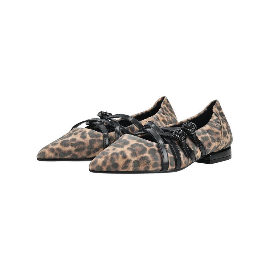 Regarde Le Ciel Spitz zulaufende Ballerinas mit Schnallenriemen  