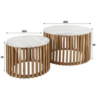 mutoni Table basse Sunset blanc (lot de 2)  