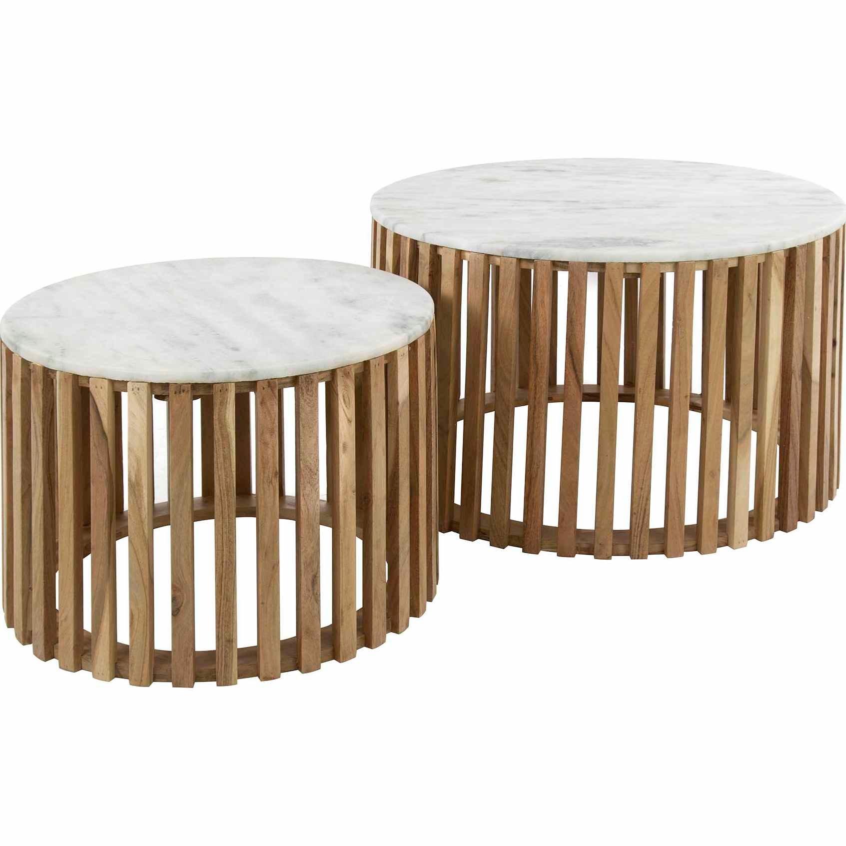 mutoni Table basse Sunset blanc (lot de 2)  