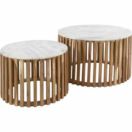 mutoni Table basse Sunset blanc (lot de 2)  