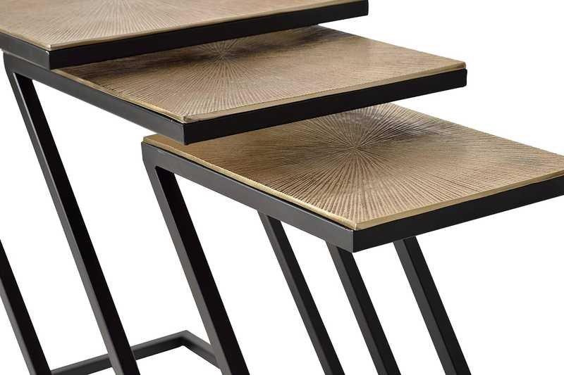 mutoni Table d'appoint Erendira Bronze (série de 3)  