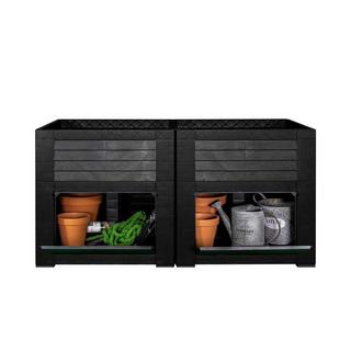 Weber Garden Jardinière surélevée 400 litres, avec compartiments de rangement  