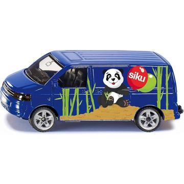 1338, VW Transporter, Metall/Kunststoff, Blau, Öffenbare Heckklappe, Spielzeugauto für Kinder