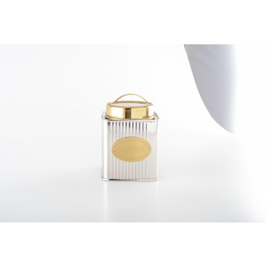 Aulica  KAFFEEDOSE SILBER UND GOLD 10X10X10CM 