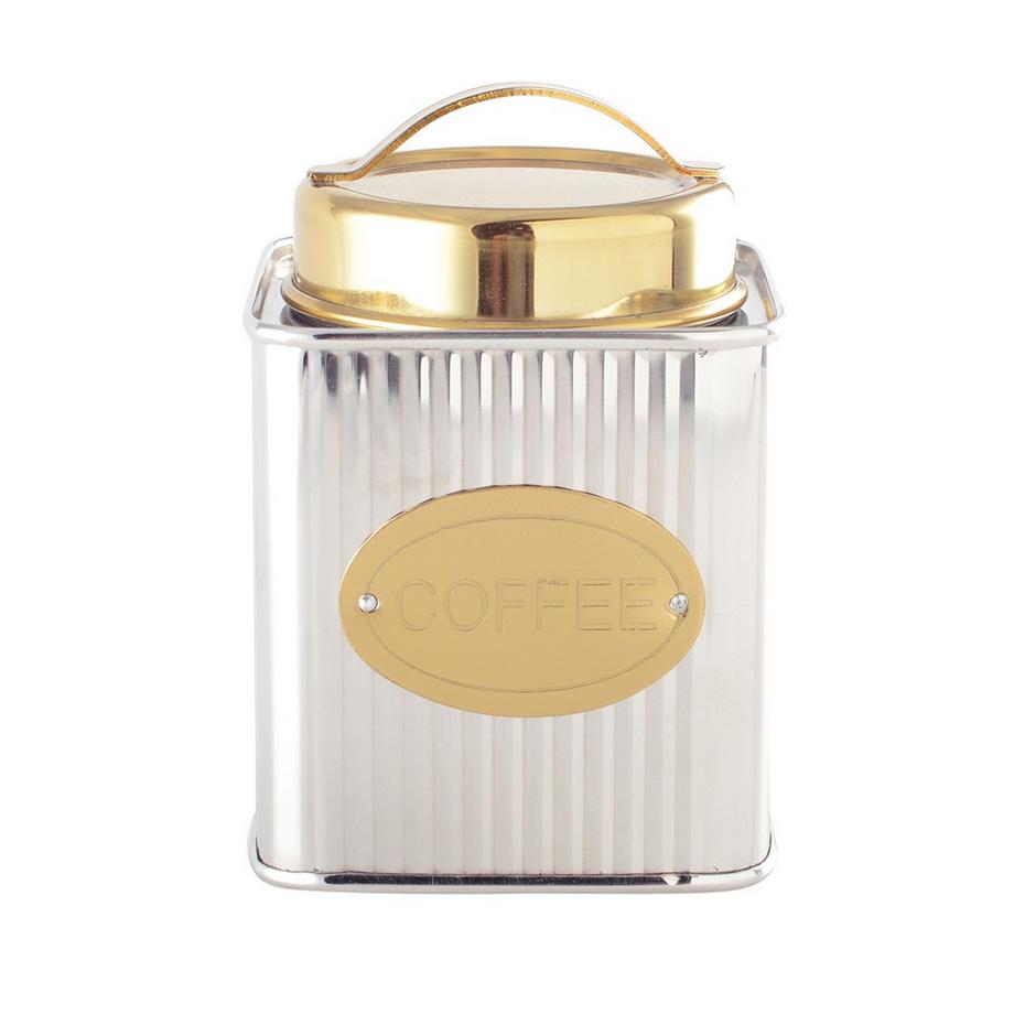 Aulica  KAFFEEDOSE SILBER UND GOLD 10X10X10CM 