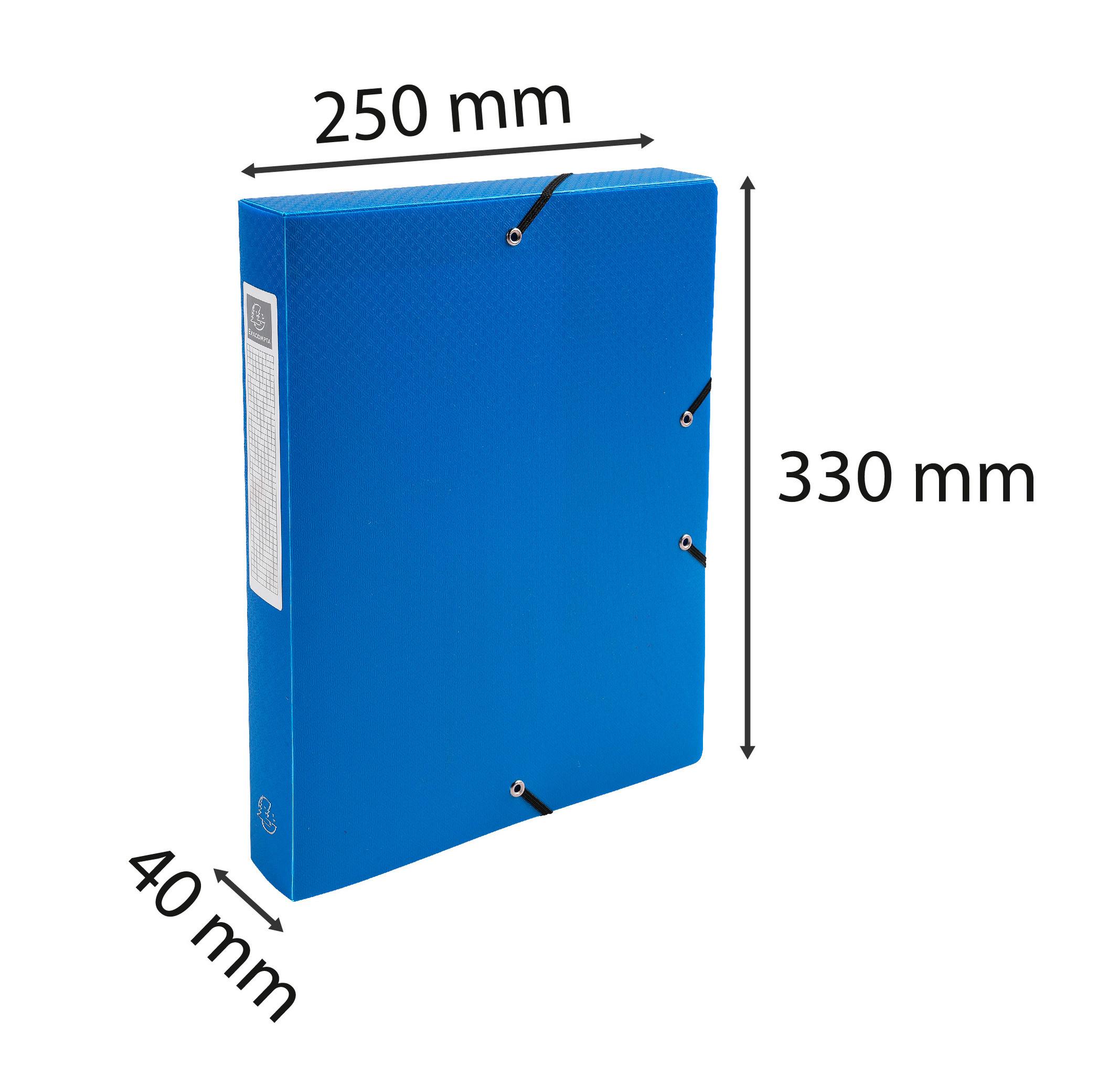 Exacompta Archivbox aus PP 700µ blickdicht, Rücken 40mm, 25x33cm für DIN A4 - x 8  