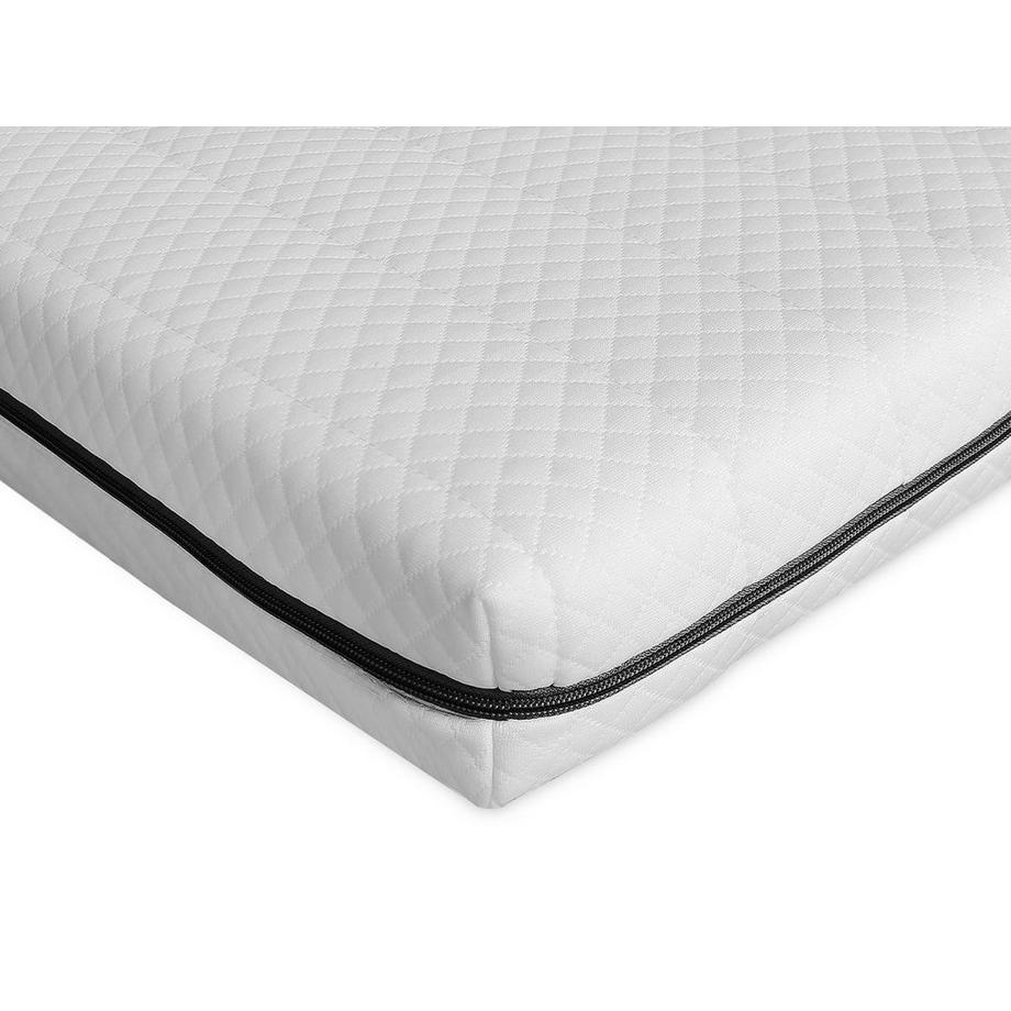 Vente-unique Ensemble 90 x 190 cm sommier coffre blanc + matelas mousse déhoussable ép.10cm - NASUS de DREAMEA  