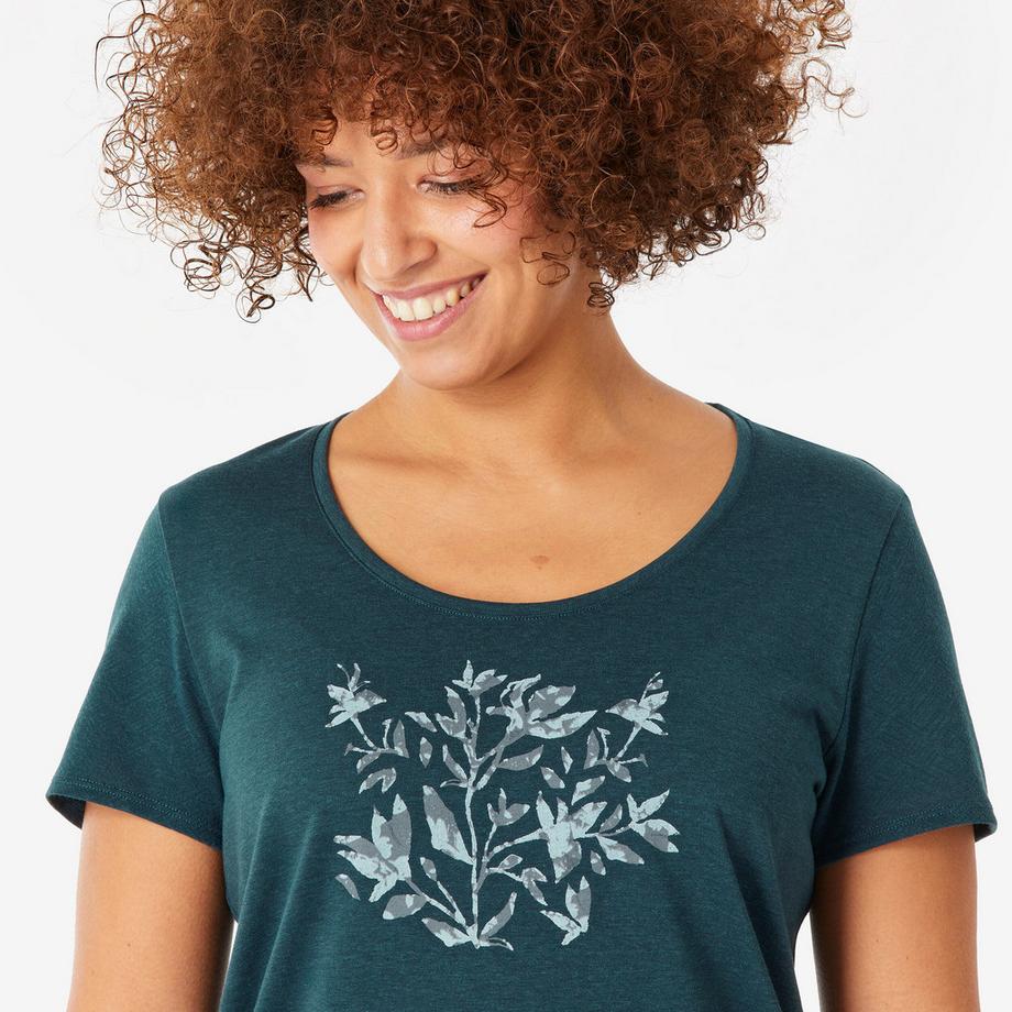 QUECHUA  T-shirt donna maniche corte regular fit cotone 