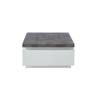 Vente-unique Table basse HALO II 2 tiroirs MDF laqué Avec LEDs Béton  