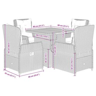 VidaXL Garten essgruppe poly-rattan  