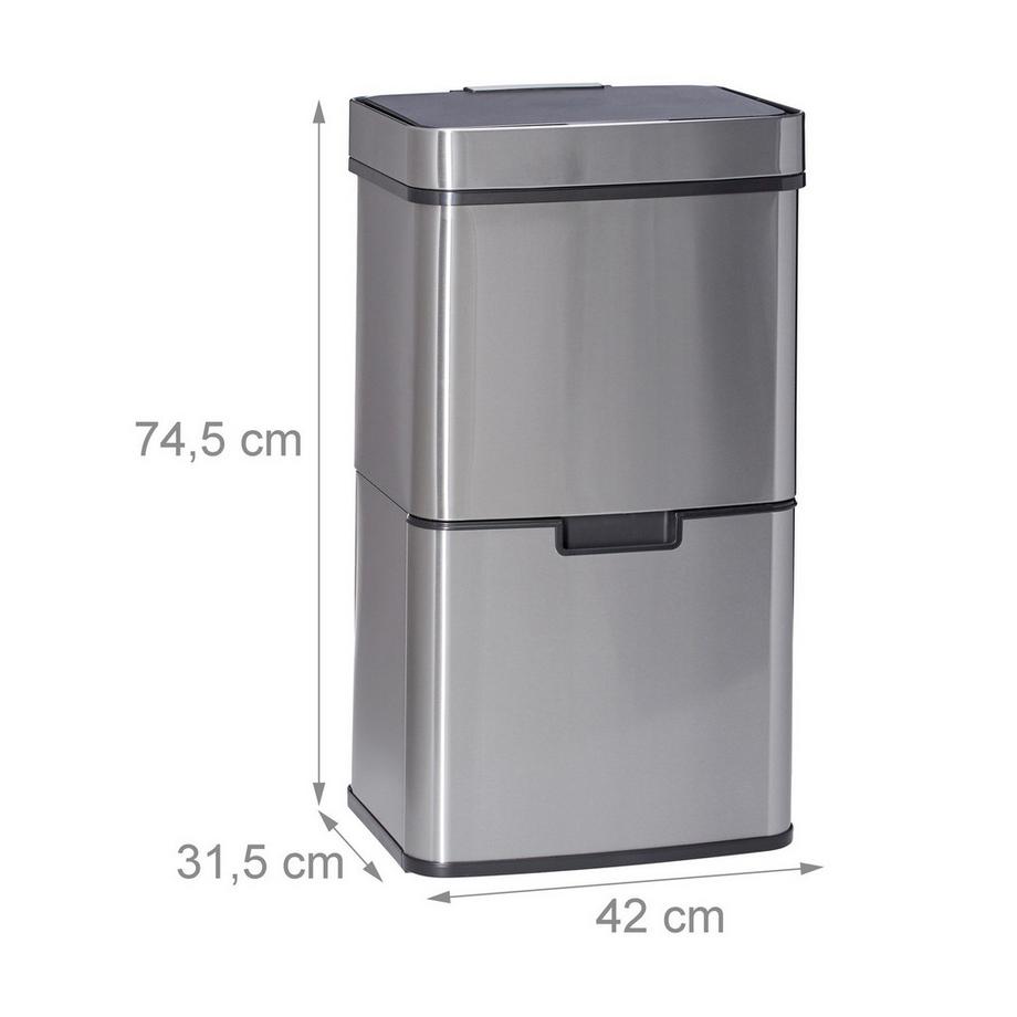 B2X Sistema di raccolta differenziata dei rifiuti a 3 scomparti con sensore  