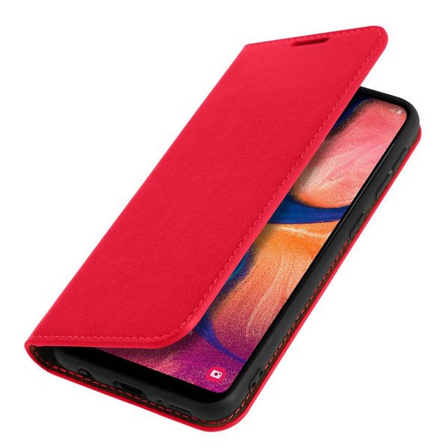 Avizar  Étui Cuir Galaxy A20e Rouge 