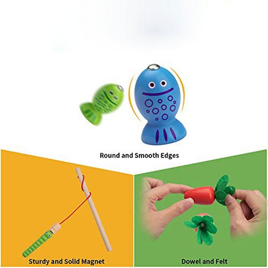 Activity-board  Holzpuzzle Fisch Karotte Ernte, frühes Lernen pädagogische Puzzles 