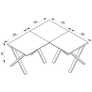 VCM Eckschreibtisch Schreibtisch Computer Winkeltisch Lona 80 X Alu Weiß  