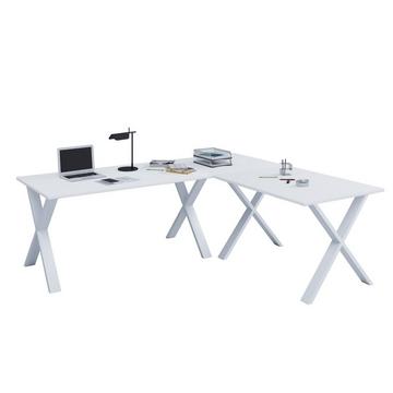 Eckschreibtisch Schreibtisch Computer Winkeltisch Lona 80 X Alu Weiß