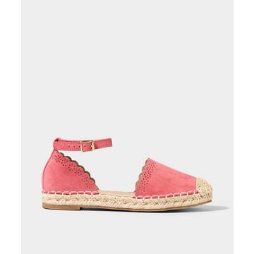 Espadrille-Sandalen aus Microsuede mit Wellenkanten