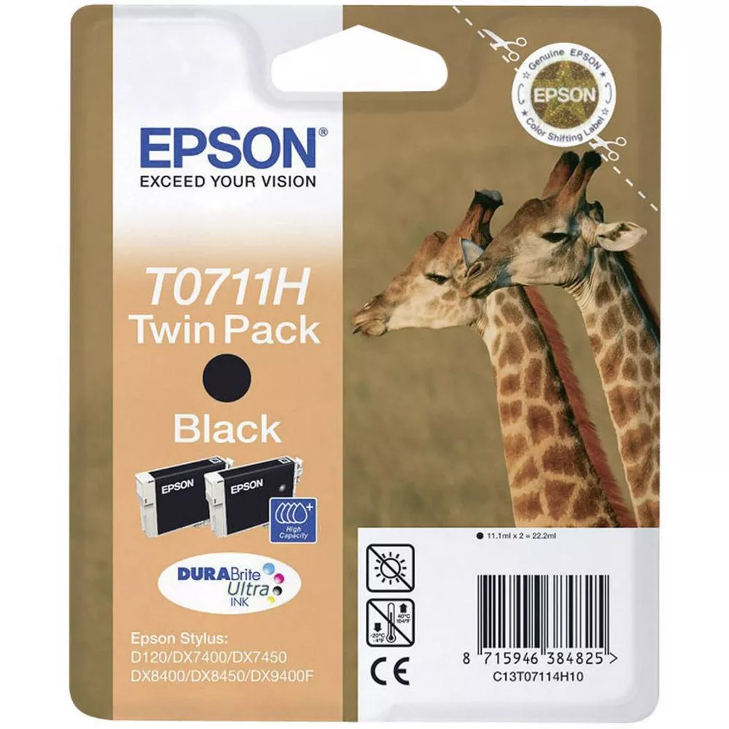 Epson – Tintenpatronen 2er-Pack T0711H, Multicolor, One Size