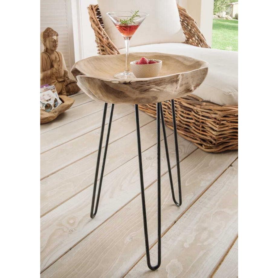 Beistelltisch Teakholz-Schale Unikat