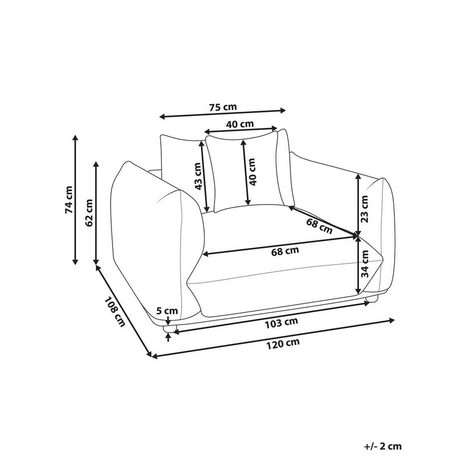 Beliani Sessel aus Stoff Glamourös LUVOS  