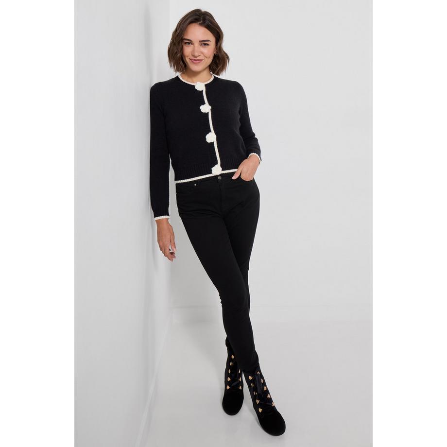 Joe Browns Zarte Strickjacke mit Blumen-Knöpfen  
