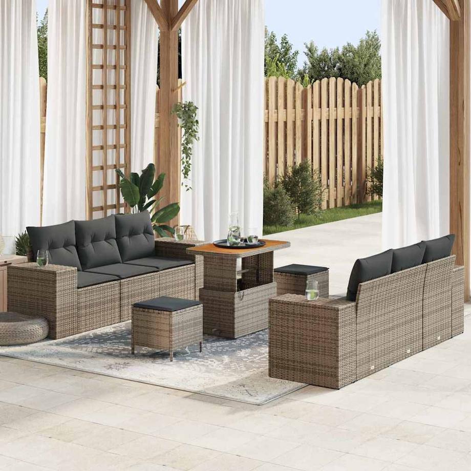 VidaXL Mobilier de jardin poly rattan  