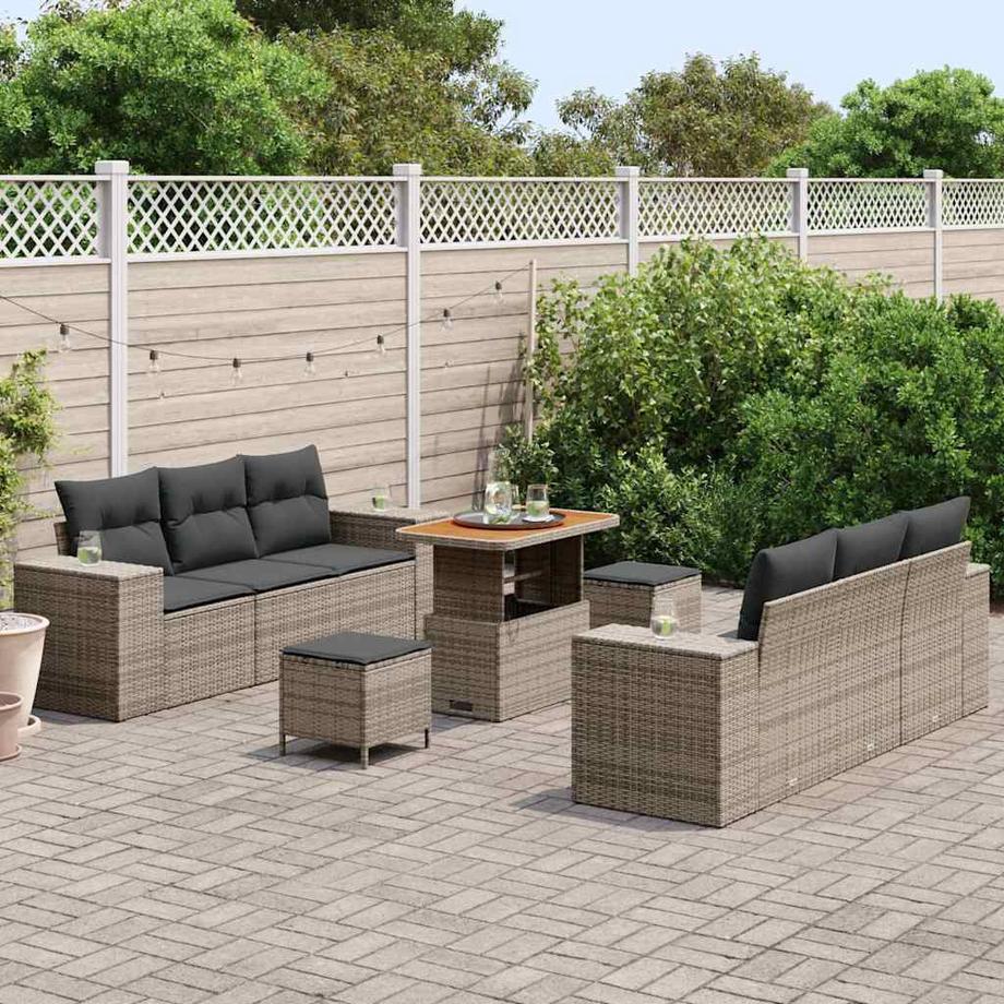 VidaXL Mobilier de jardin poly rattan  