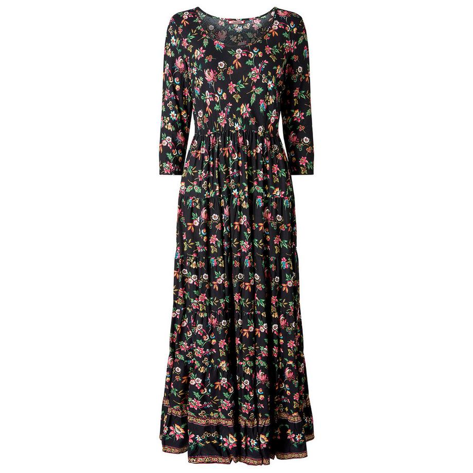 Joe Browns Abito lungo in cotone floreale autunnale con motivo a bordo  